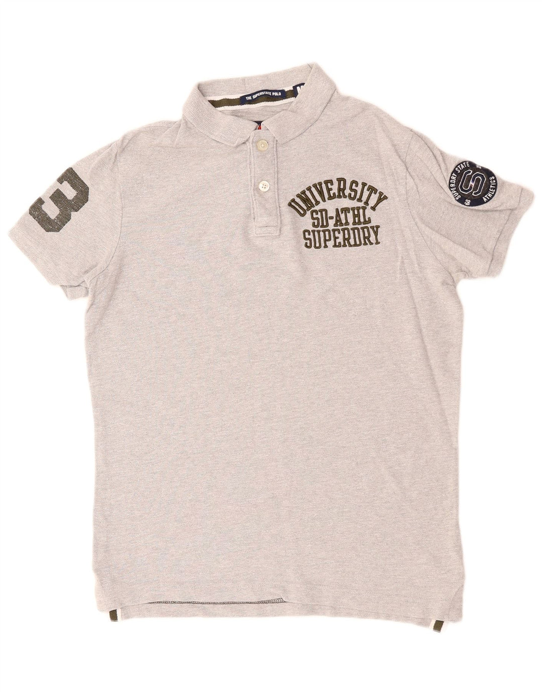 SUPERDRY Polo gráfico para hombre de algodón gris medio