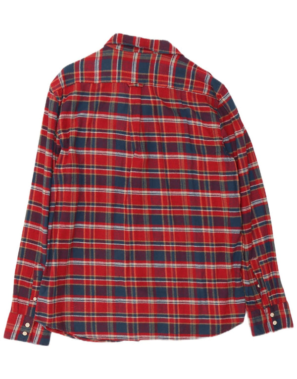 Brugi Camisa De Franela Grande De Algodón A Cuadros Rojos Para Hombre