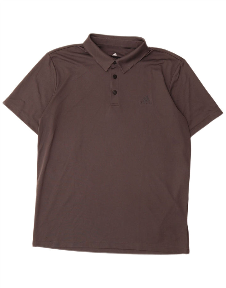 ADIDAS Mens Climalite Polo Shirt Large Grey Polyester