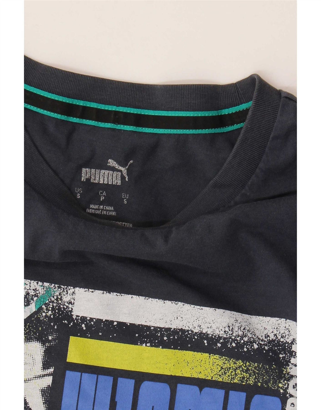 Puma - Camiseta gráfica para hombre, talla pequeña, algodón azul marino