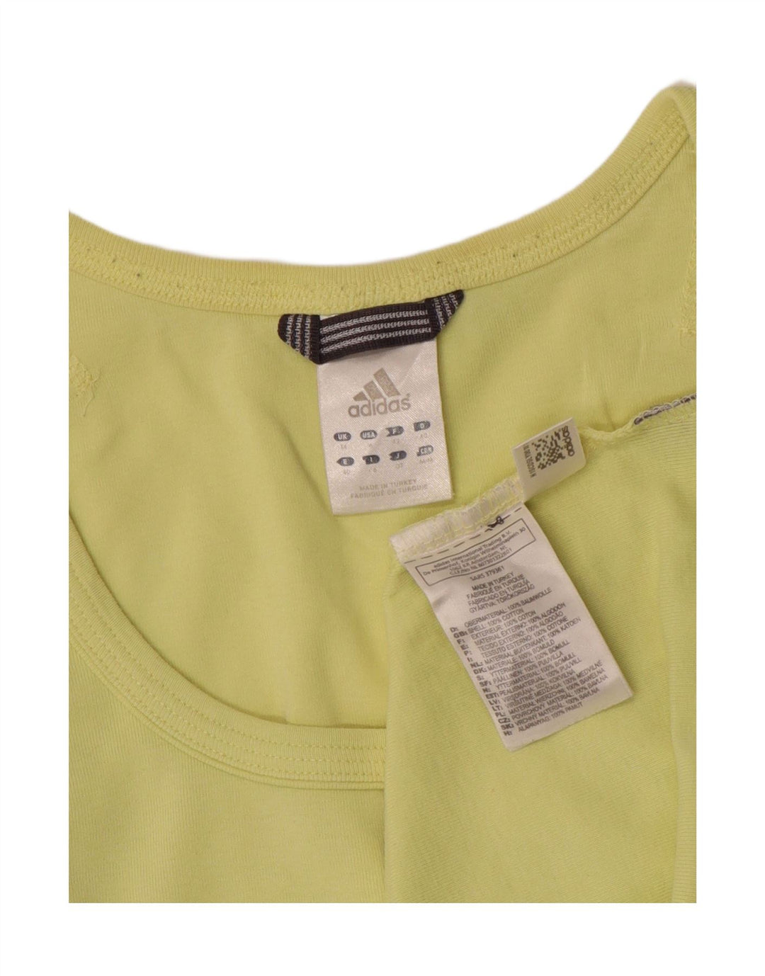 ADIDAS Camiseta sin mangas para mujer UK 14 Algodón verde medio