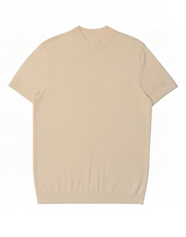 Zara Mens Short Sleeve Crew Neck Jumper Sweater Large Off White Viscose
