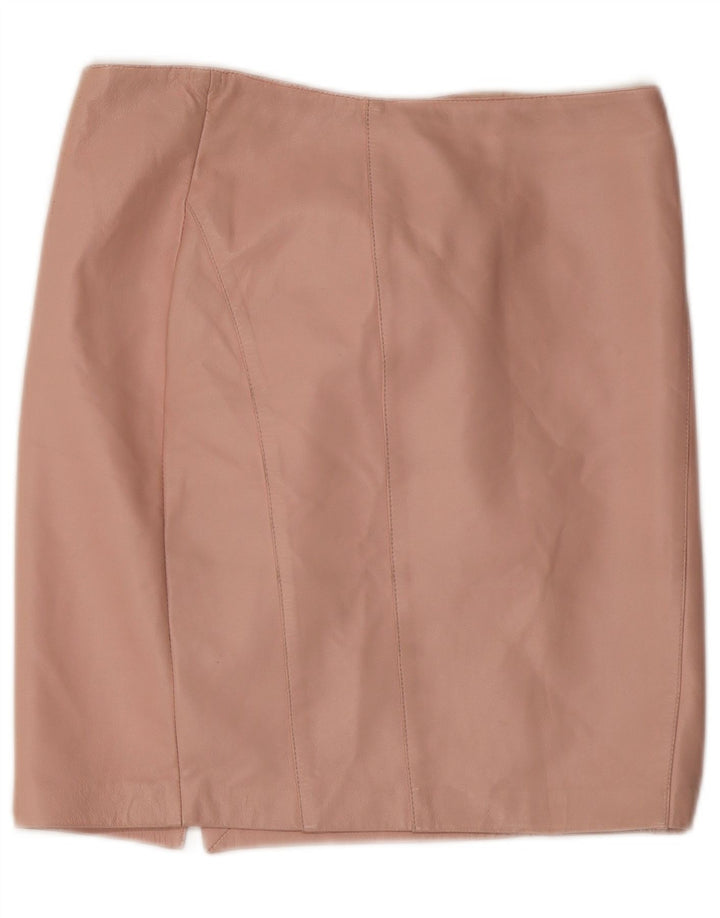 Falda de cuero vintage para mujer W32 rosa grande