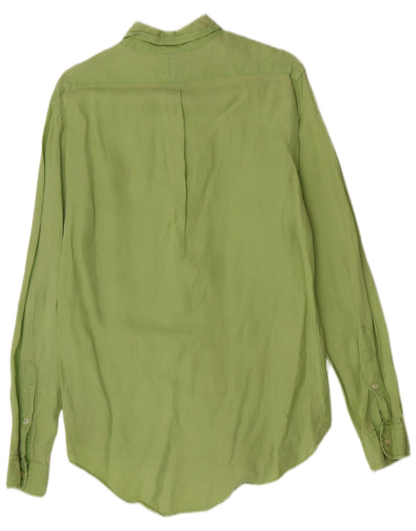 Polo Ralph Lauren Camisa de ajuste personalizado para hombre, talla pequeña, lino verde