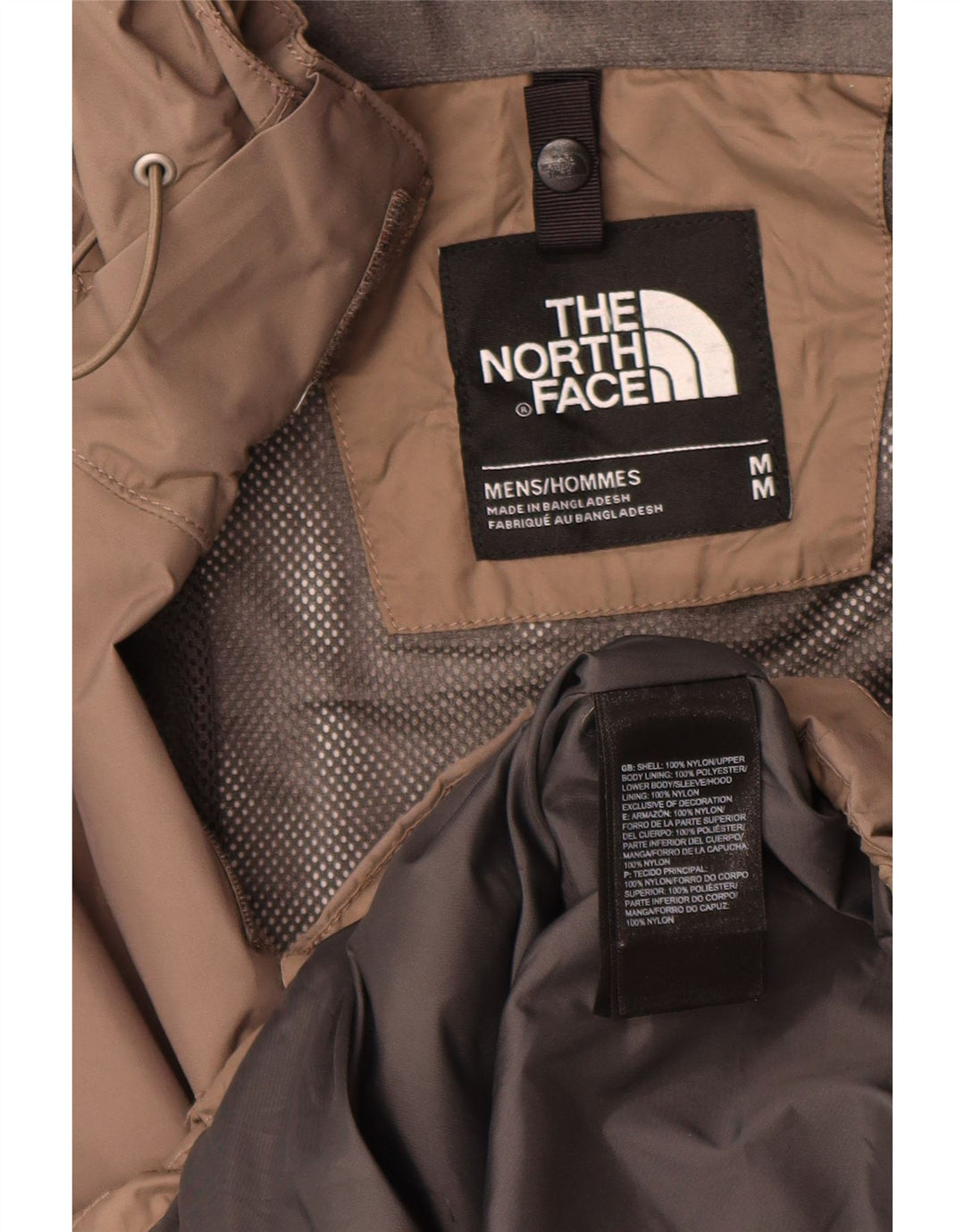 The North Face Chaqueta impermeable con capucha para hombre UK 38 Medium Beige Nylon