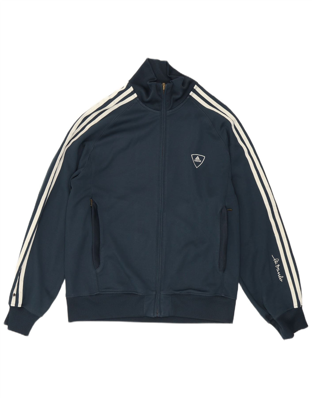Adidas Mens Graphic Chándal Top Chaqueta Mediana Azul Marino Poliéster