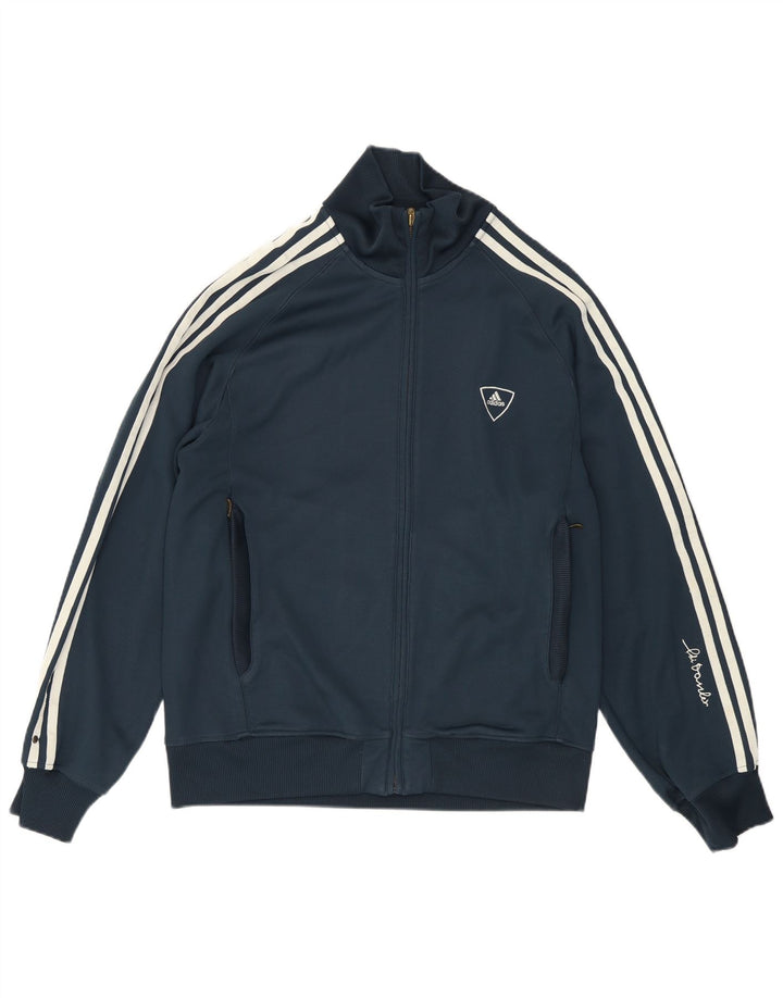 Adidas Mens Graphic Chándal Top Chaqueta Mediana Azul Marino Poliéster