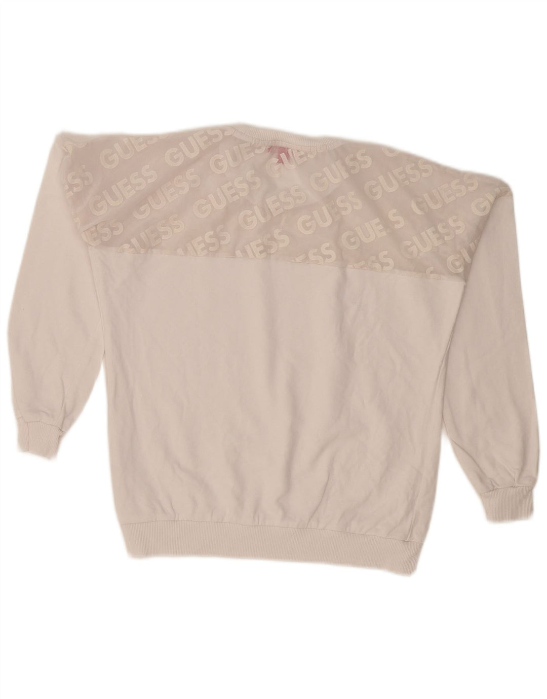 Guess Sudadera gráfica para mujer Jumper UK 10 Small White Colourblock