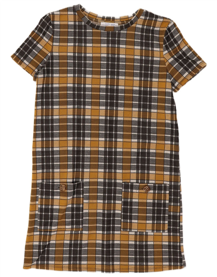 Zara Mujer Trafaluc Vestido Recto UK 10 Small Yellow Check