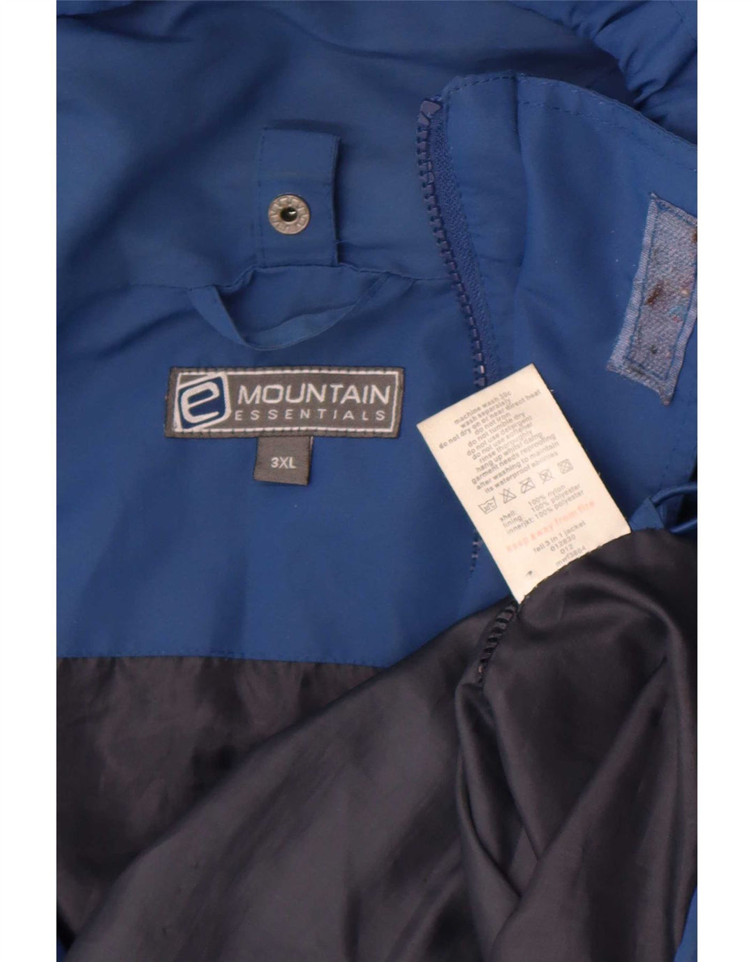 Mountain Essentials Chaqueta impermeable con capucha para hombre UK 46 3XL Nylon azul