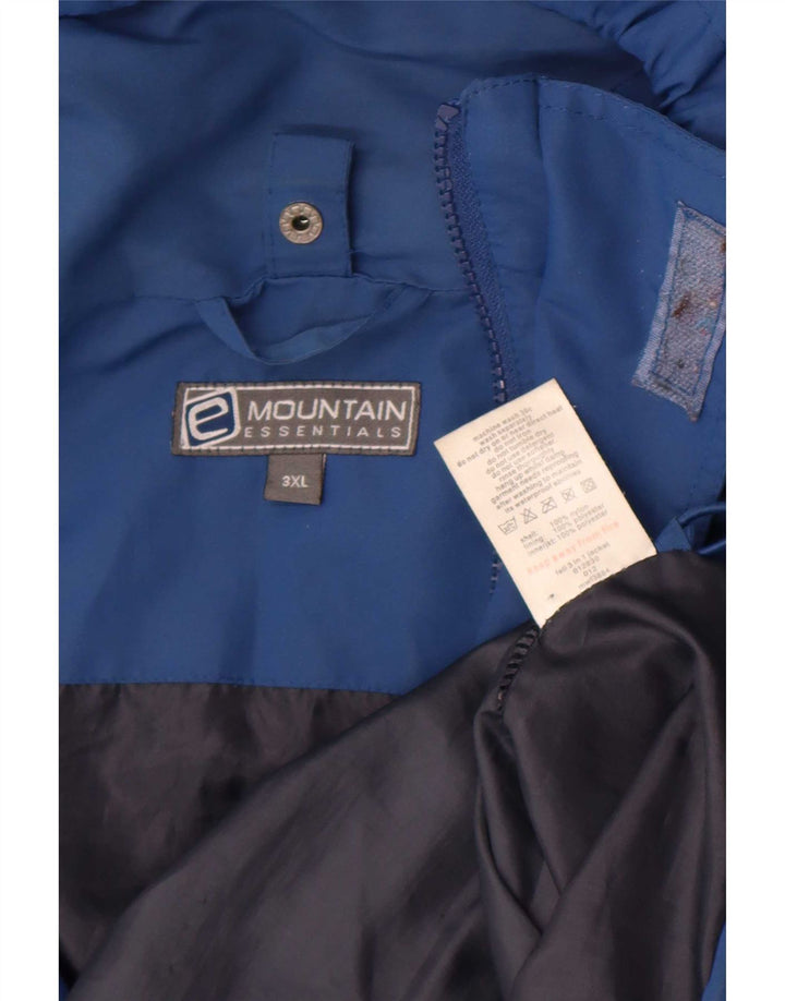 Mountain Essentials Chaqueta impermeable con capucha para hombre UK 46 3XL Nylon azul