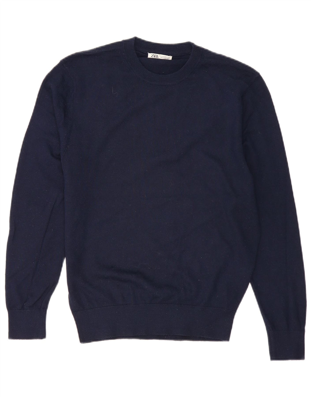 Zara Hombre Jersey Cuello Redondo Jersey Medio Azul Marino Acrílico