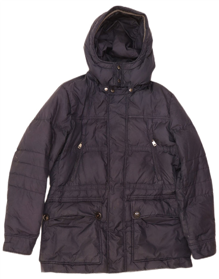 Henry Cottons Chaqueta acolchada con capucha para hombre IT 48 Azul marino mediano