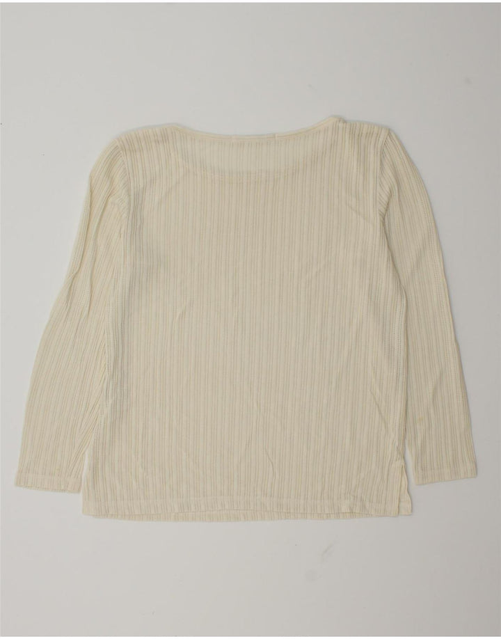 Penny Black Top para mujer de manga larga UK 44 Medium Off White Viscosa