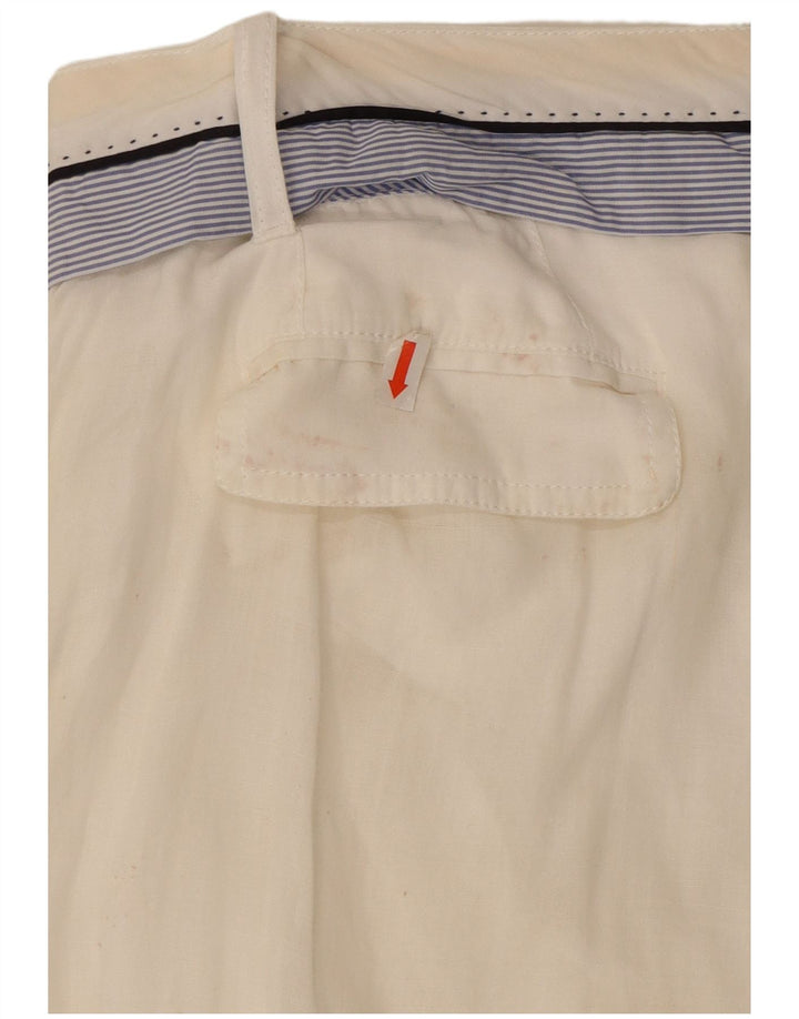 Dolce & Gabbana Pantalones capri con pinzas para mujer IT 42 Medium W30 L21 Blanco