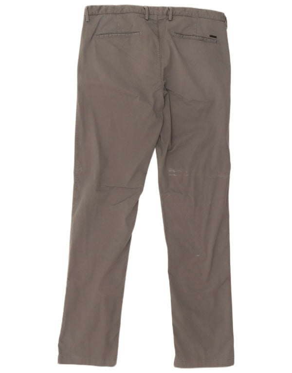 Hugo Boss Pantalones chinos ajustados para hombre EU48 Medium W32 L30 Algodón gris