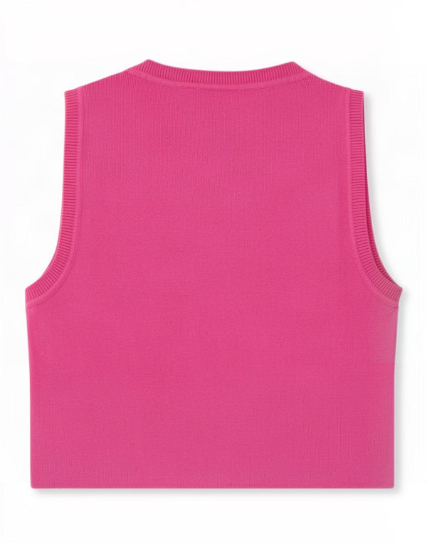 Zara Top corto sin mangas para mujer UK 44 Viscosa rosa grande