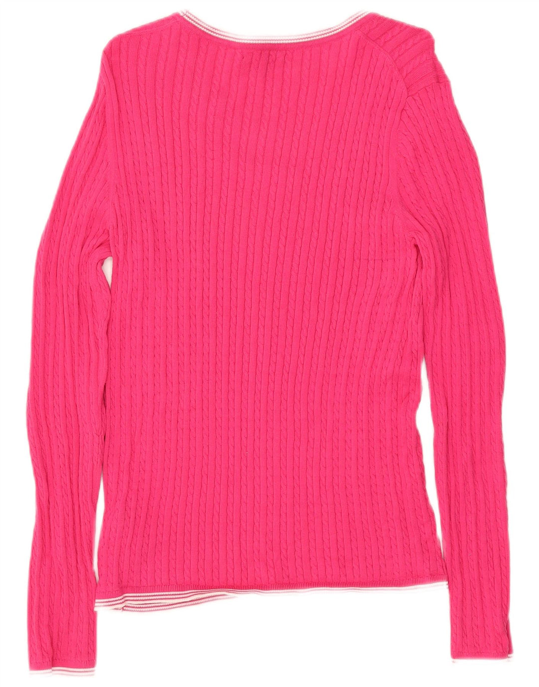 TOMMY HILFIGER Suéter tipo jersey con cuello barco para mujer UK 40 Grande Algodón rosa