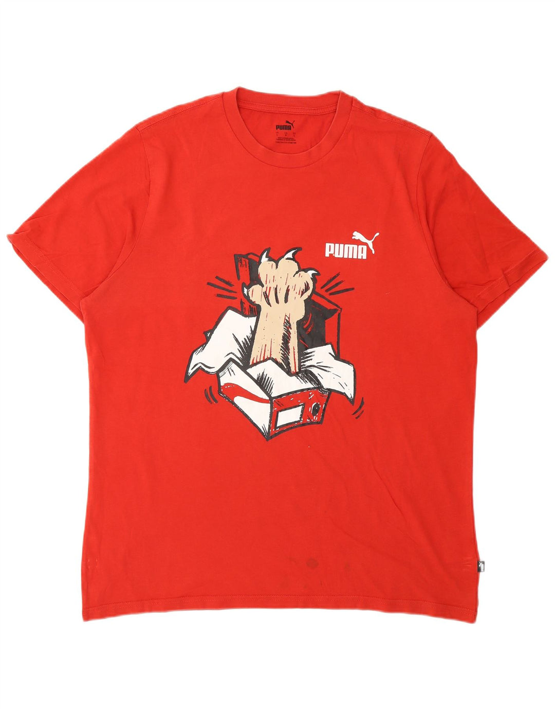 Puma - Camiseta gráfica para hombre, talla grande, algodón rojo