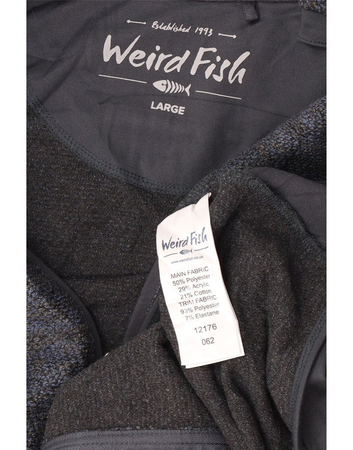 Weird Fish Hombre Chándal Top Chaqueta Grande Azul Colorblock Poliéster