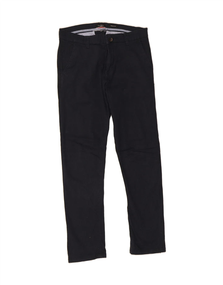 PIERRE CARDIN Mens Regular Fit Chino Trousers W32 L30  Navy Blue Polyester Vintage Pierre Cardin and Second-Hand Pierre Cardin from Messina Hembry 