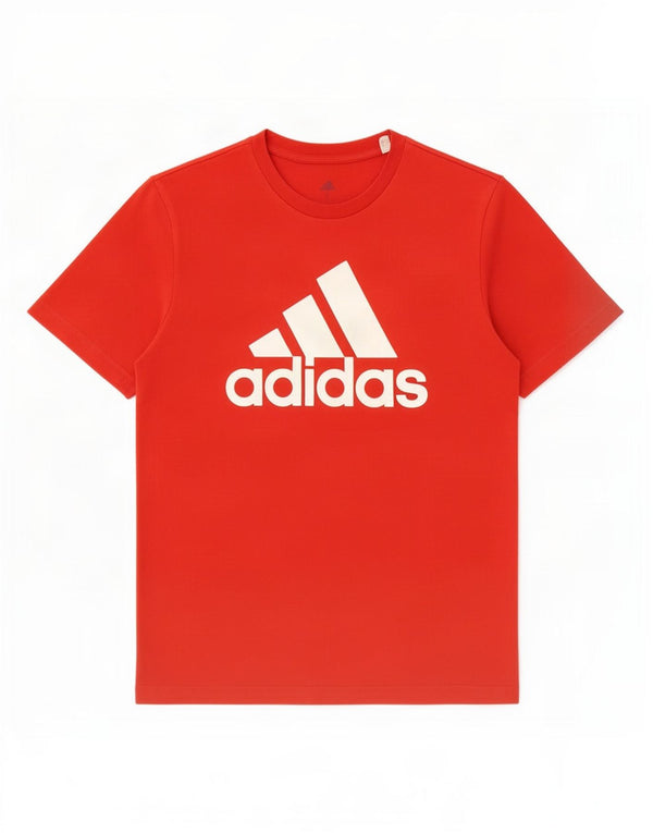 Adidas - Camiseta gráfica para hombre, talla pequeña, algodón rojo