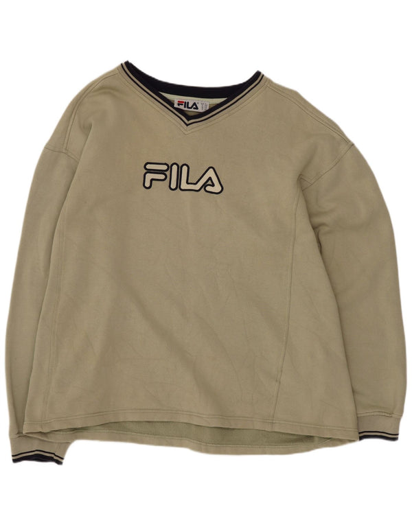 Fila Hombre Graphic Regular Fit Sudadera Jumper XL Algodón Caqui