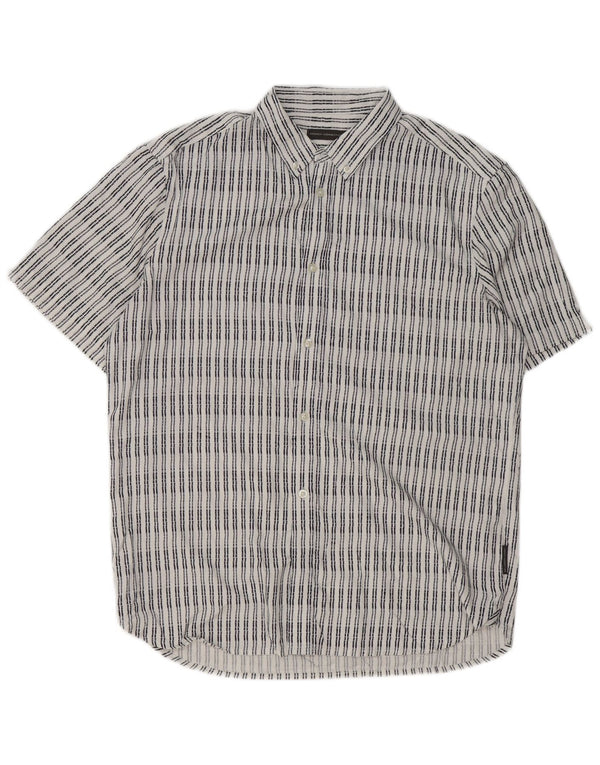Camisa de manga corta para hombre French Connection de viscosa a rayas blancas grandes