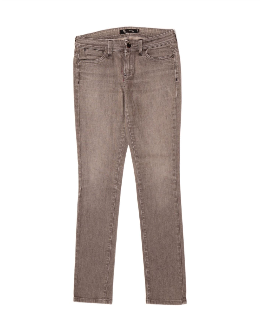 Vaqueros Pitillo Mujer Massimo Dutti W28 L33 Gris Algodón