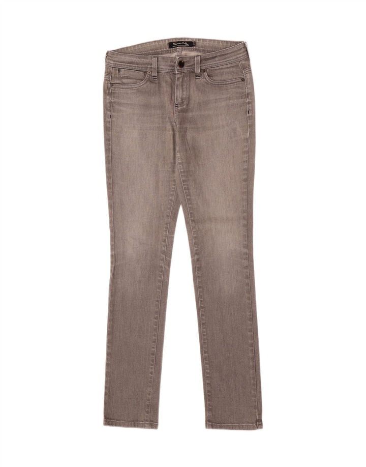 Vaqueros Pitillo Mujer Massimo Dutti W28 L33 Gris Algodón