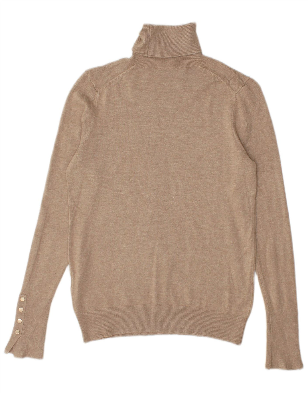 Zara - Jersey con cuello vuelto para mujer, talla 42, viscosa beige mediana
