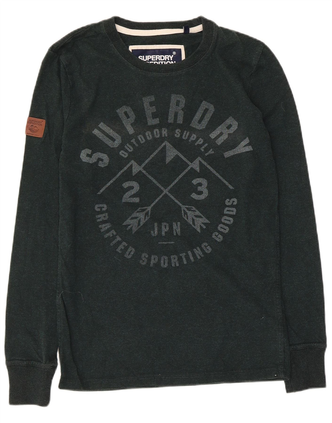 Superdry Top Gráfico De Manga Larga De Algodón Verde Pequeño |