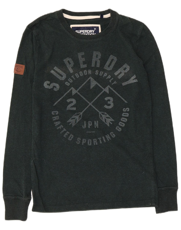 Superdry Top Gráfico De Manga Larga De Algodón Verde Pequeño |