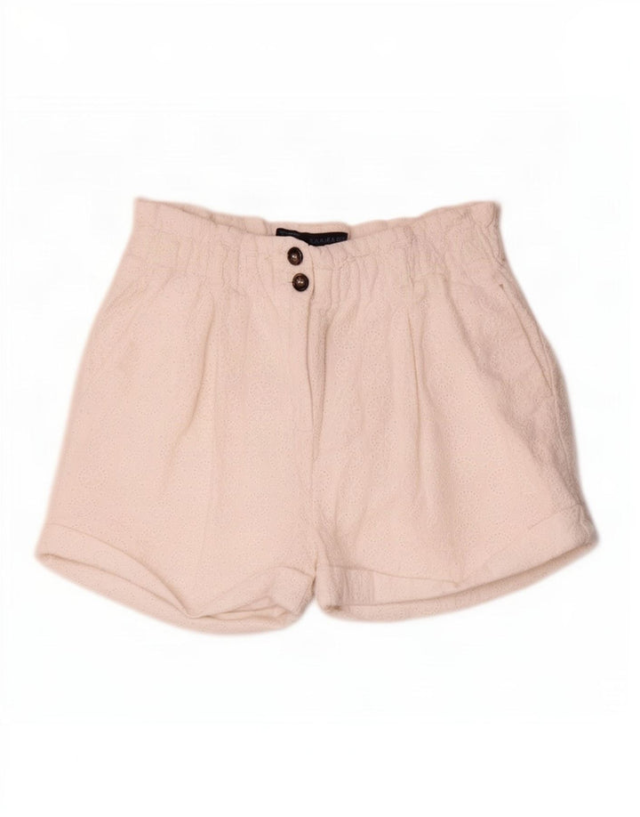 Zara Mujer Shorts Casuales Pequeño W26 Blanco