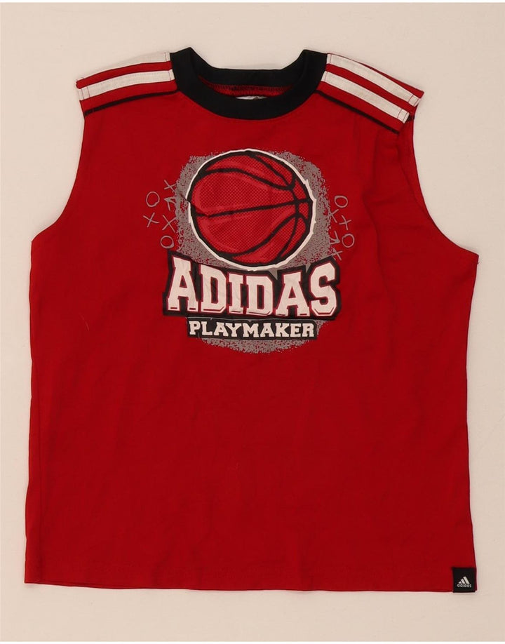 Adidas Camiseta sin mangas estampada para niños 6-7 años Rojo Colorblock Poliéster