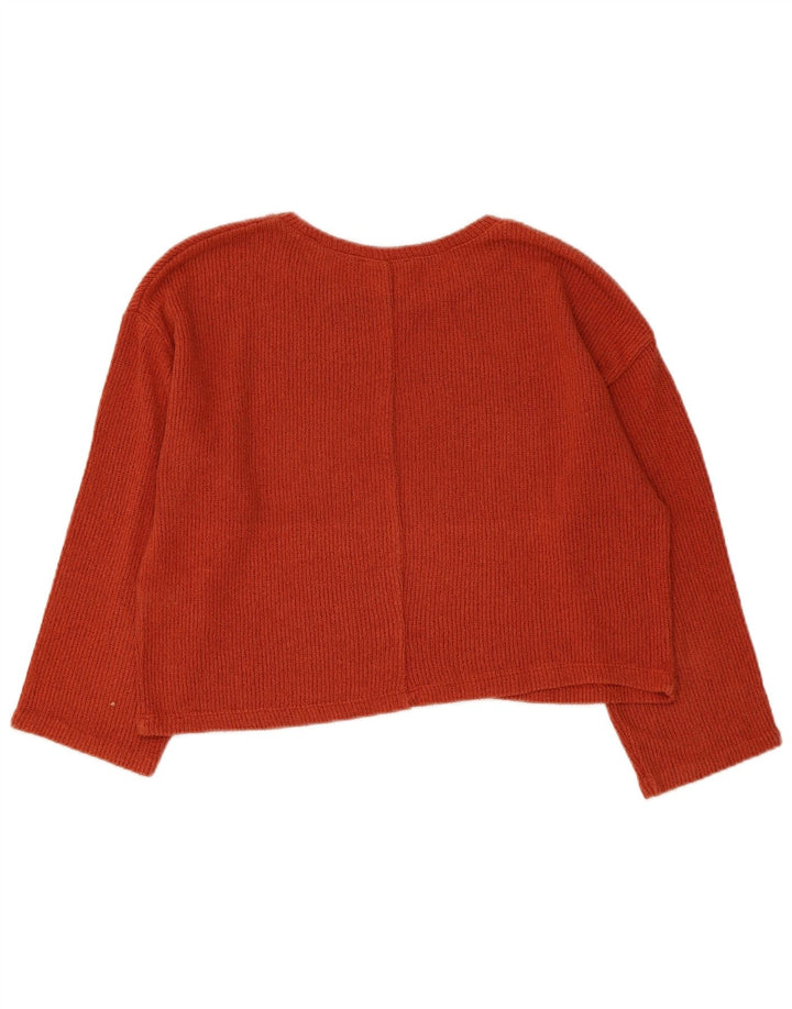 ZARA Mujer Trafaluc Crop Boat Neck Jumper Sweater UK 46 Large Granate