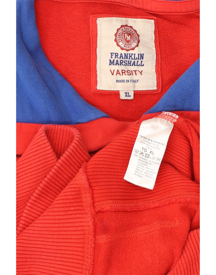 FRANKLIN MARSHALL Jersey con capucha y gráfico universitario para mujer UK 18 XL Algodón rojo