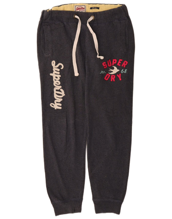 Superdry Mujer Pantalones De Chándal Gráfico Joggers UK 44 Algodón Gris Medio