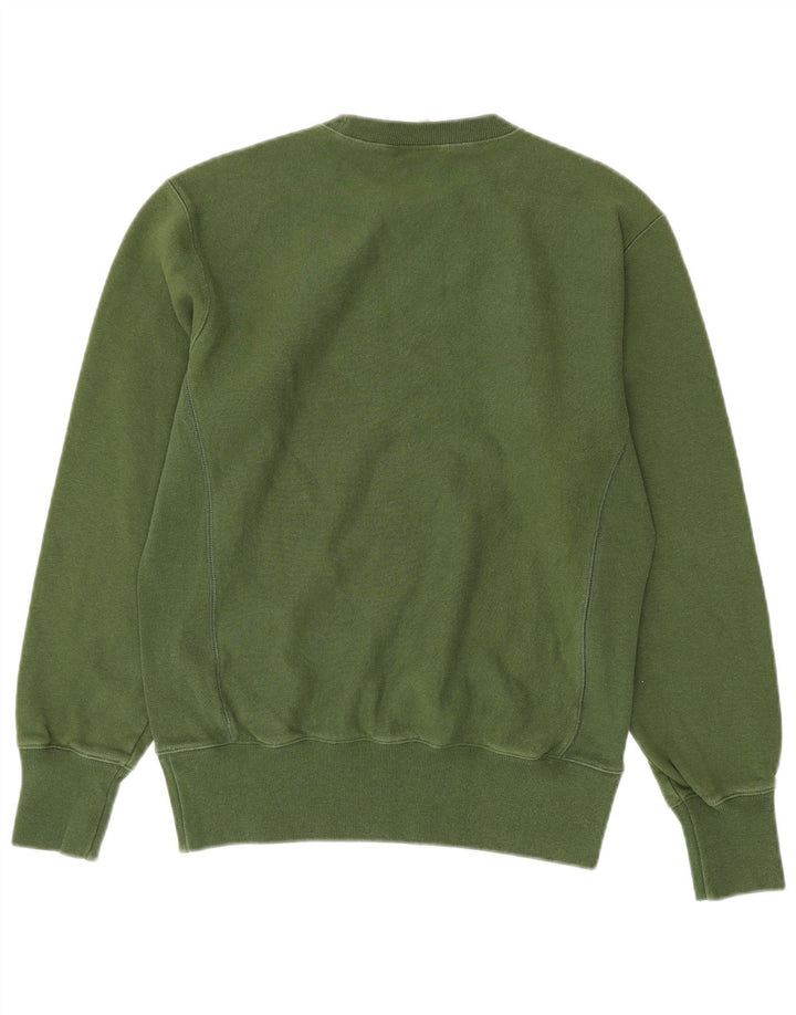 CHAMPION Sudadera de tejido inverso para hombre, jersey de algodón verde grande