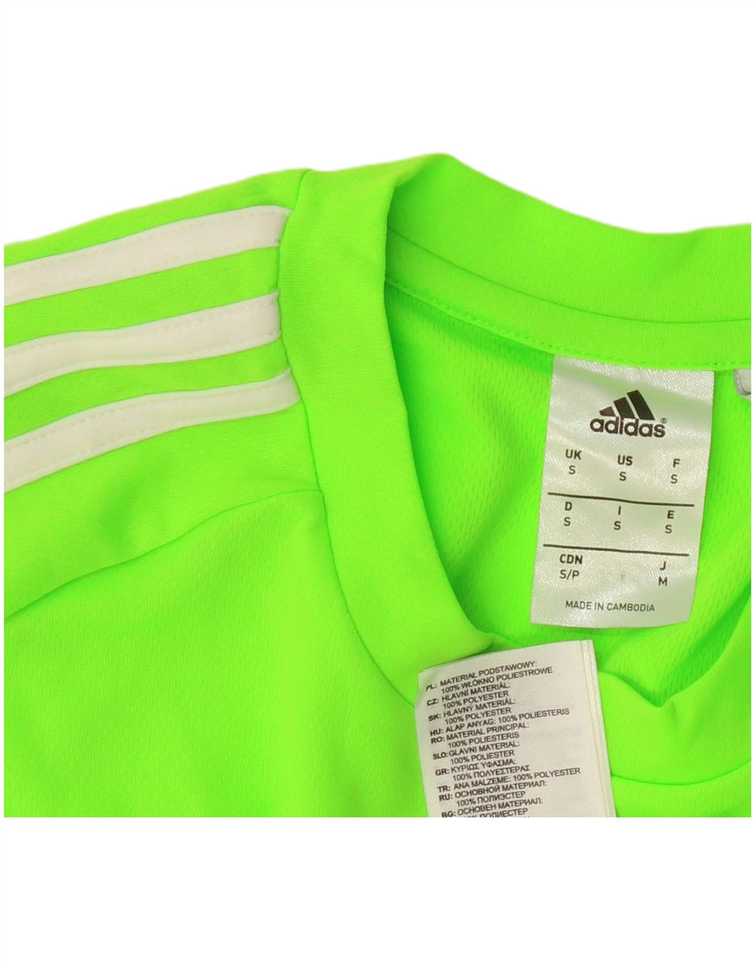Adidas Hombre Climalite Camiseta Top Pequeño Verde Colorblock Poliéster