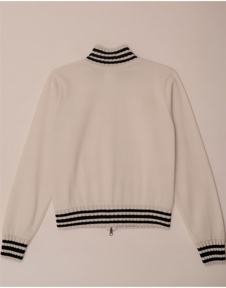 Puma - Chaqueta de chándal para mujer, talla 40, talla mediana, color blanco a rayas