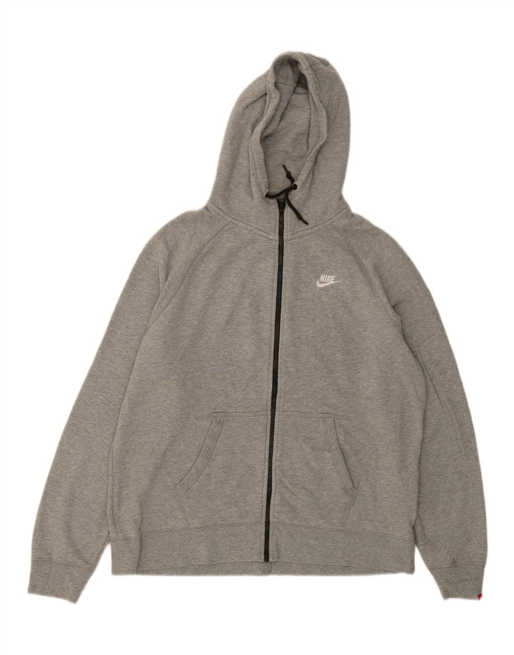NIKE Mens Zip Hoodie Sweater 2XL Grey Cotton Vintage Nike and Second-Hand Nike from Messina Hembry 