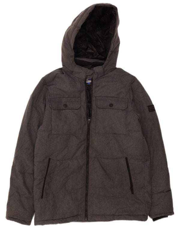 Jack & Jones Chaqueta acolchada con capucha para niños 15-16 años Gris jaspeado
