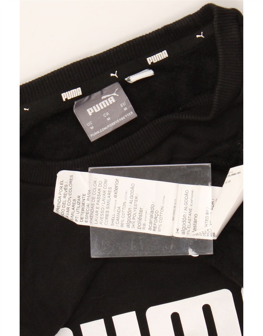 PUMA Sudadera con gráfico para hombre Jumper Medium Black Cotton