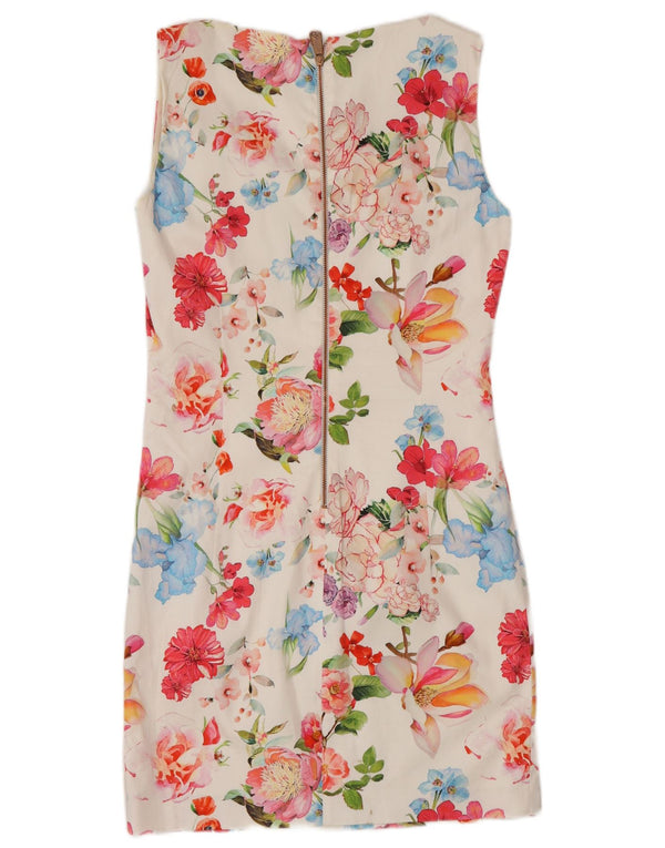 Frankie Morello Vestido tubo sin mangas para mujer IT 42 Medium White Floral