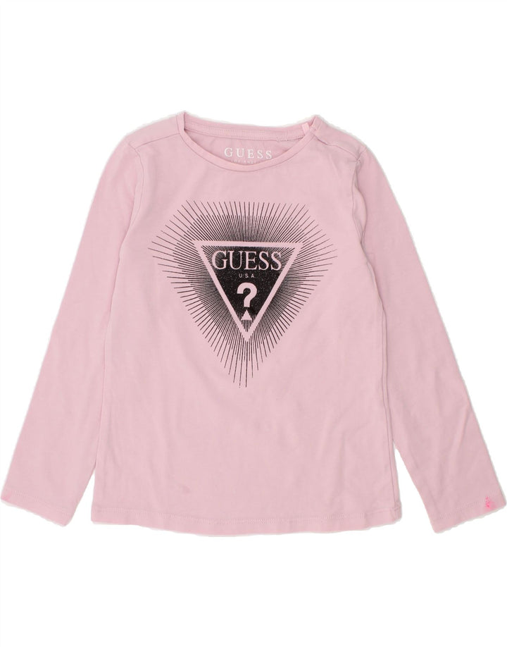 GUESS Girls Graphic Top Long Sleeve 3-4 Years Pink Vintage Guess and Second-Hand Guess from Messina Hembry 
