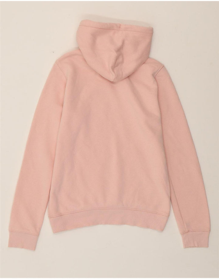 JACK WILLS Jersey con capucha de gran tamaño con gráfico para mujer UK 8 Small Pink Cotton