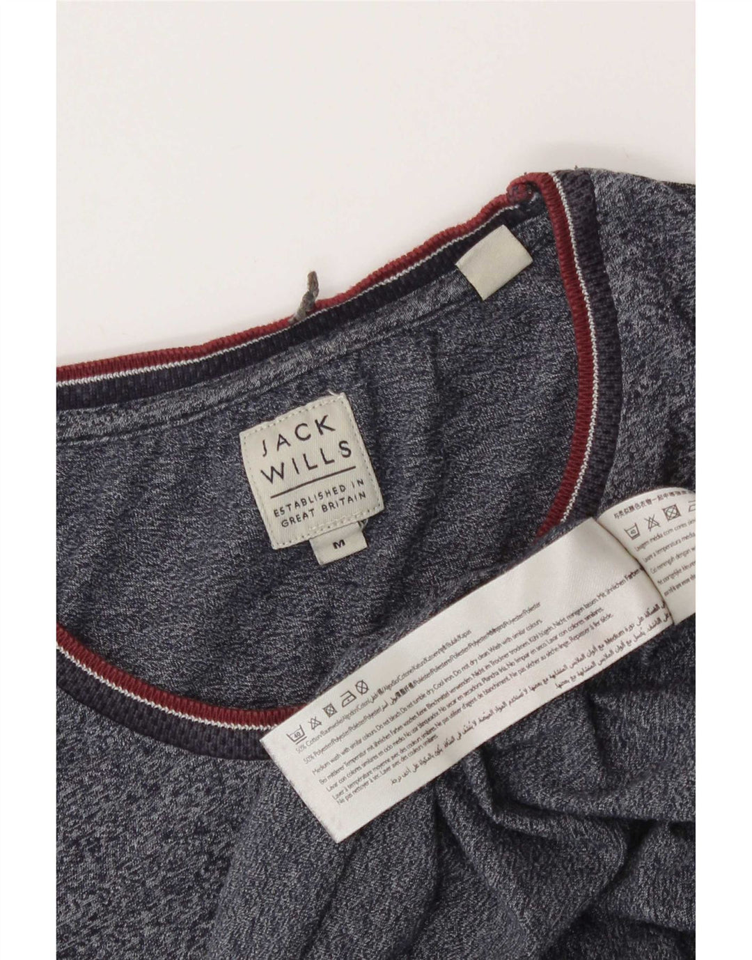 Camiseta Jack Wills para hombre Top mediano de algodón moteado en azul marino