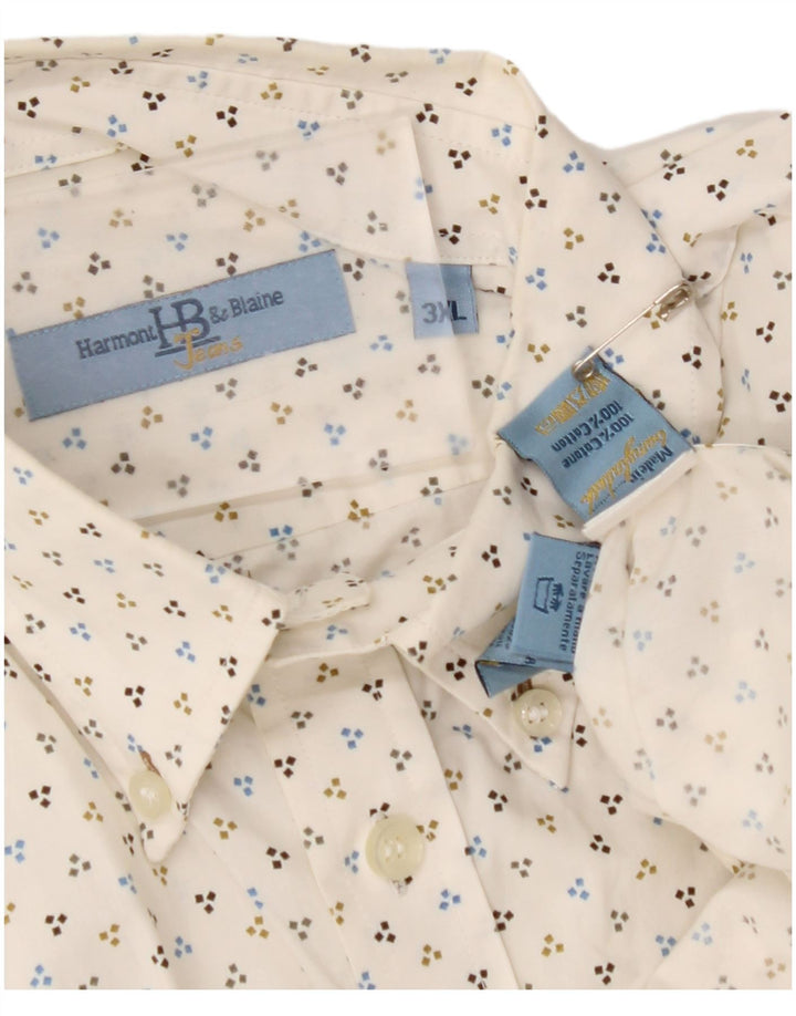HARMONT & BLAINE Camisa para hombre 3XL Algodón moteado blanco roto