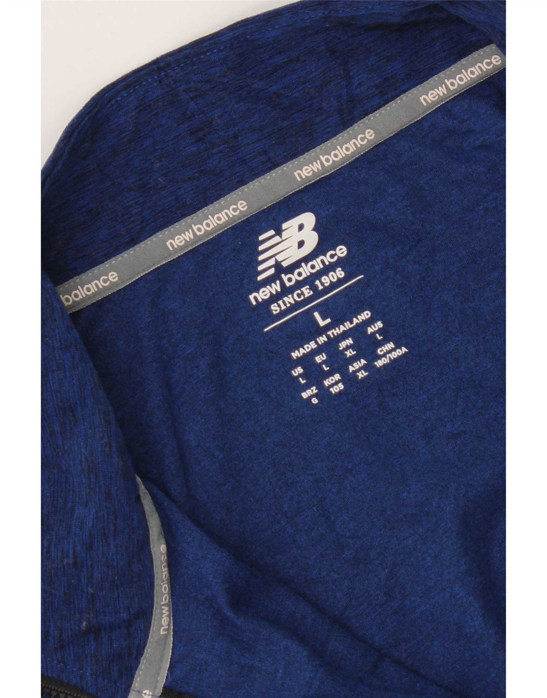 New Balance Hombre Zip Neck Jersey Chándal Top Grande Azul Moteado